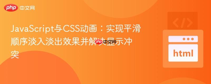 JavaScript与CSS动画:实现平滑顺序淡入淡出效果并解决显示冲突