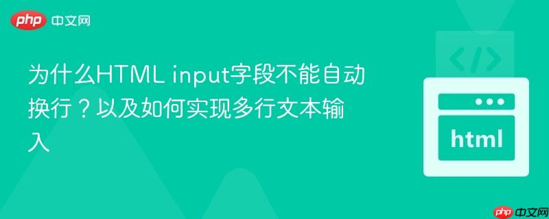 为什么HTML input字段不能自动换行?以及如何实现多行文本输入