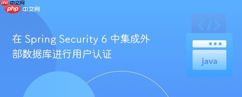 在 Spring Security 6 中集成外部数据库进行用户认证