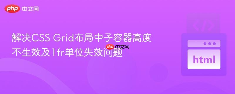 解决CSS Grid布局中子容器高度不生效及1fr单位失效问题