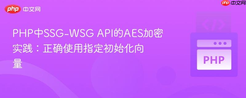 php中ssg-wsg api的aes加密实践:正确使用指定初始化向量