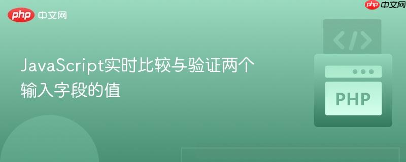 javascript实时比较与验证两个输入字段的值