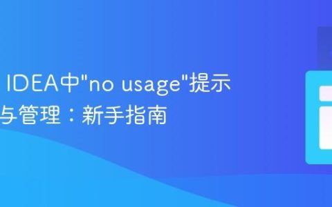 IntelliJ IDEA中”no usage”提示的含义与管理：新手指南