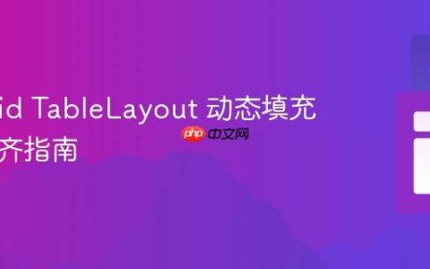 Android TableLayout 动态填充数据对齐指南