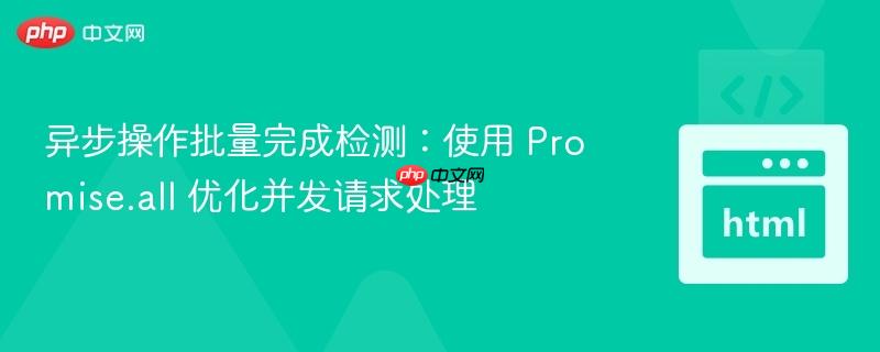 异步操作批量完成检测：使用 promise.all 优化并发请求处理