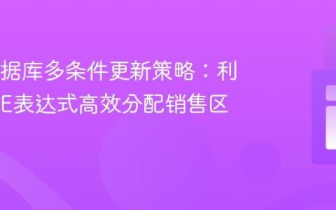 SQL数据库多条件更新策略：利用CASE表达式高效分配销售区域