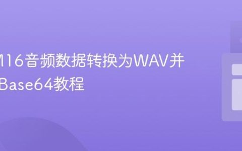 将PCM16音频数据转换为WAV并编码为Base64教程