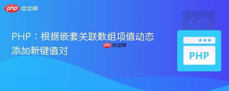 PHP:根据嵌套关联数组项值动态添加新键值对