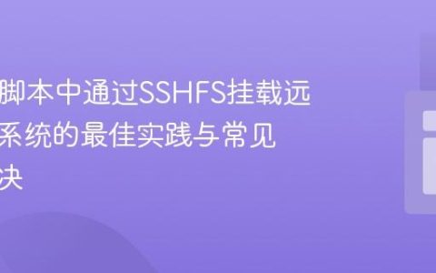 在PHP脚本中通过SSHFS挂载远程文件系统的最佳实践与常见问题解决