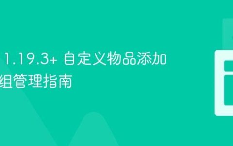 Fabric 1.19.3+ 自定义物品添加与物品组管理指南