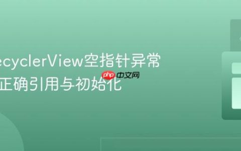 修复RecyclerView空指针异常：确保正确引用与初始化