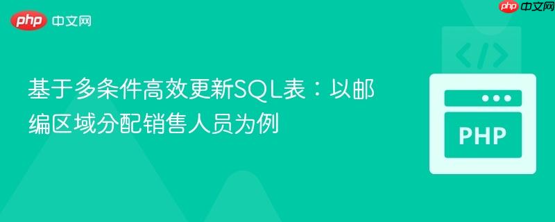 基于多条件高效更新SQL表:以邮编区域分配销售人员为例