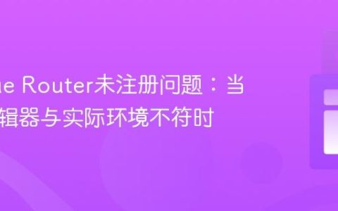 解决Vue Router未注册问题：当代码编辑器与实际环境不符时