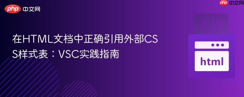 在HTML文档中正确引用外部CSS样式表:VSC实践指南
