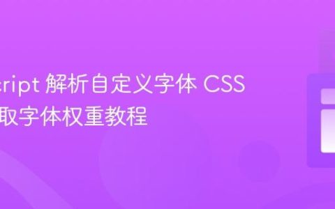 JavaScript 解析自定义字体 CSS 文件提取字体权重教程