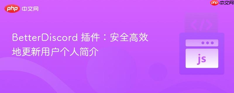 BetterDiscord 插件:安全高效地更新用户个人简介