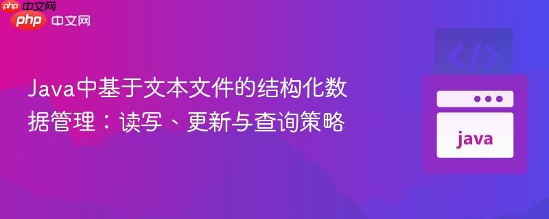 Java中基于文本文件的结构化数据管理:读写、更新与查询策略