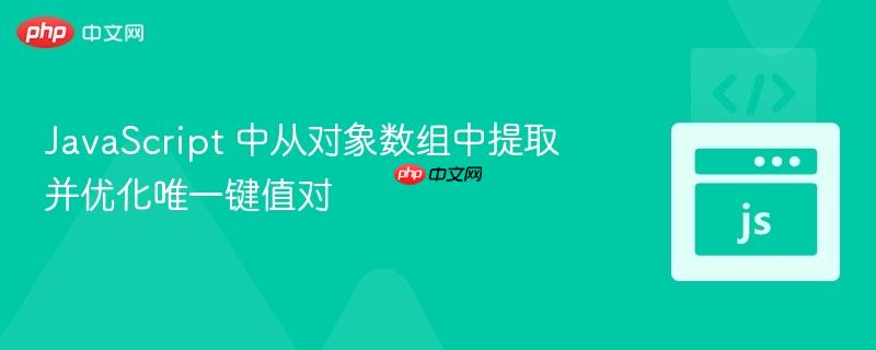 javascript 中从对象数组中提取并优化唯一键值对