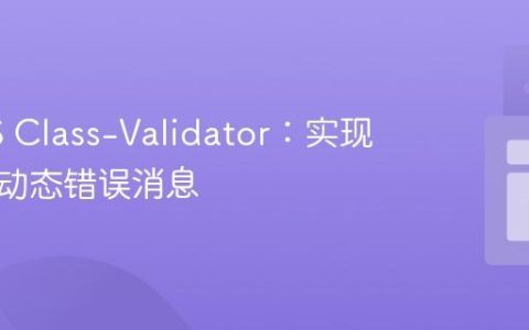 NestJS Class-Validator：实现自定义动态错误消息
