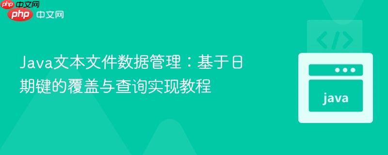 Java文本文件数据管理:基于日期键的覆盖与查询实现教程
