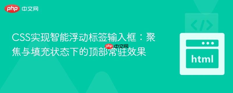 CSS实现智能浮动标签输入框：聚焦与填充状态下的顶部常驻效果