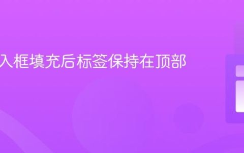实现输入框填充后标签保持在顶部的教程