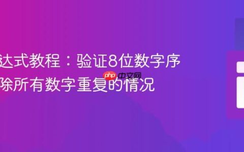 正则表达式教程：验证8位数字序列，排除所有数字重复的情况