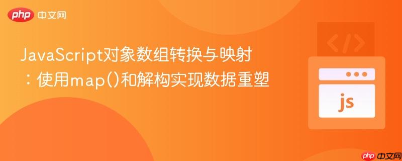 JavaScript对象数组转换与映射:使用map()和解构实现数据重塑