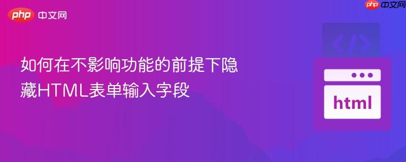 如何在不影响功能的前提下隐藏HTML表单输入字段