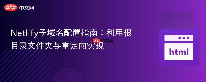 netlify子域名配置指南:利用根目录文件夹与重定向实现