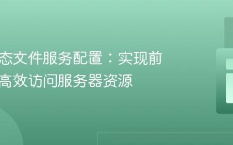 后端静态文件服务配置：实现前端安全高效访问服务器资源