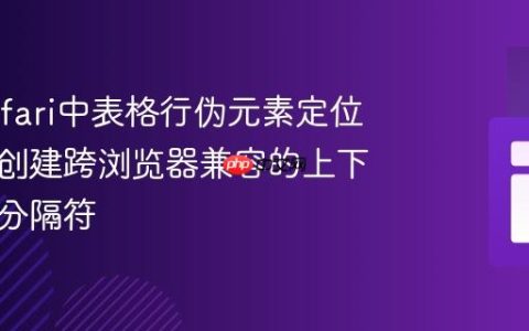 解决Safari中表格行伪元素定位问题：创建跨浏览器兼容的上下文菜单分隔符