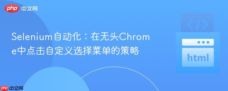 selenium自动化:在无头chrome中点击自定义选择菜单的策略