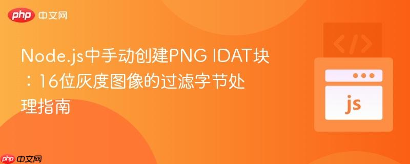 Node.js中手动创建PNG IDAT块:16位灰度图像的过滤字节处理指南