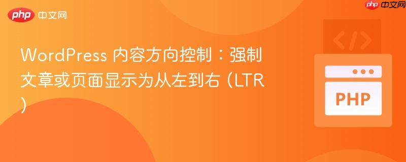 WordPress 内容方向控制：强制文章或页面显示为从左到右 (LTR)