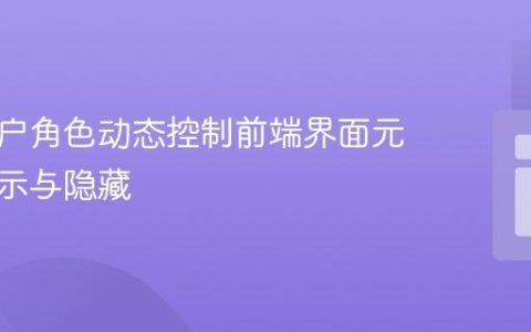 基于用户角色动态控制前端界面元素的显示与隐藏