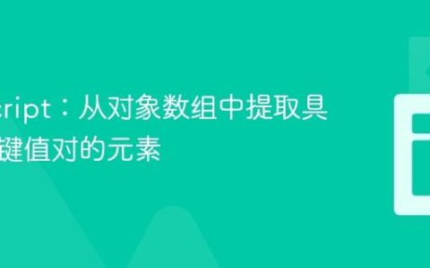 JavaScript：从对象数组中提取具有唯一键值对的元素
