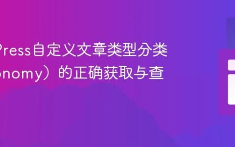 WordPress自定义文章类型分类（Taxonomy）的正确获取与查询方法