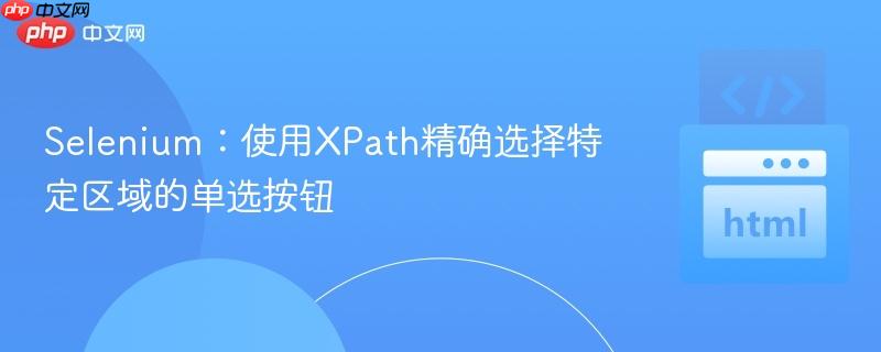 Selenium:使用XPath精确选择特定区域的单选按钮