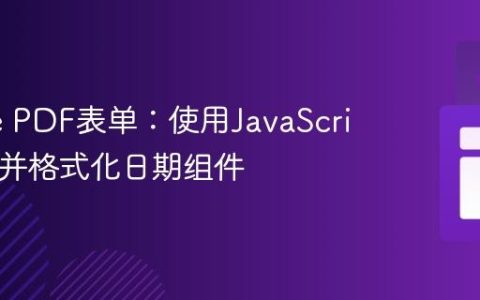 Adobe PDF表单：使用JavaScript拆分并格式化日期组件