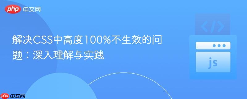 解决CSS中高度100%不生效的问题：深入理解与实践