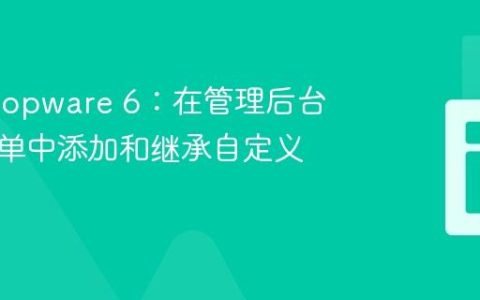 深入Shopware 6：在管理后台产品表单中添加和继承自定义字段