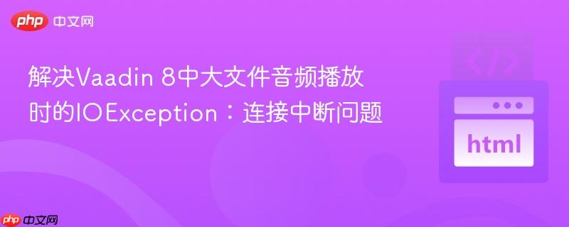 解决Vaadin 8中大文件音频播放时的IOException:连接中断问题