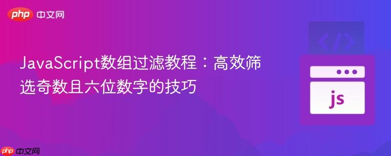 JavaScript数组过滤教程:高效筛选奇数且六位数字的技巧