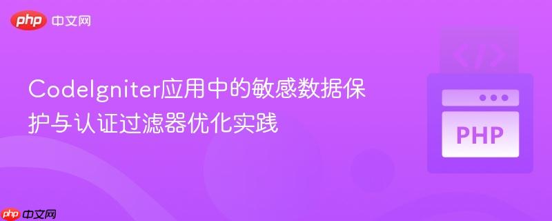 CodeIgniter应用中的敏感数据保护与认证过滤器优化实践