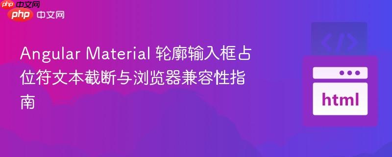 angular material 轮廓输入框占位符文本截断与浏览器兼容性指南