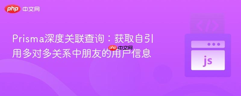 prisma深度关联查询:获取自引用多对多关系中朋友的用户信息