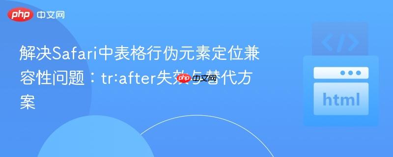解决safari中表格行伪元素定位兼容性问题:tr:after失效与替代方案