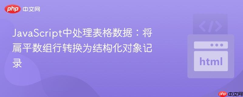 JavaScript中处理表格数据:将扁平数组行转换为结构化对象记录