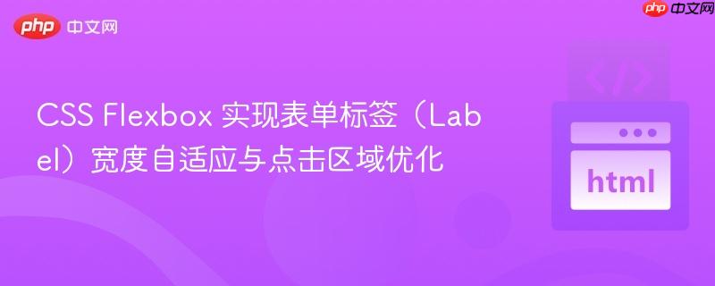 css flexbox 实现表单标签(label)宽度自适应与点击区域优化